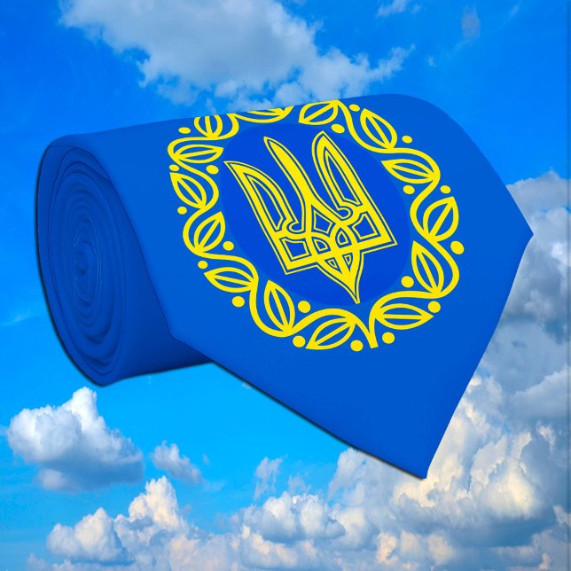 Corbata Ucrania, bandera, escudo de armas, Tryzub ucranian (Subido por el creador)