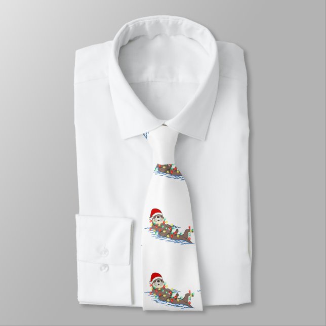 Corbata ugly christmas santa claus otter (Atado)
