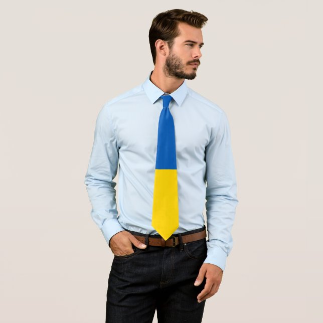 Corbata Ukraine ukraininan flag tie Slips (In situ)