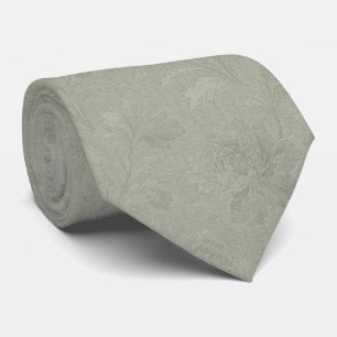 Corbata Ultra Sutil Floral Jacquard Tonal Verde Salvia