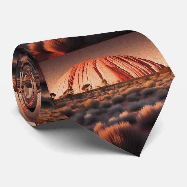 Corbata Uluru "Ayers Rock" Australia Petróleo pintura, (Enrollado)