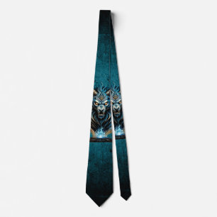 Corbata Un animal azul feroz, una criatura majestuosa