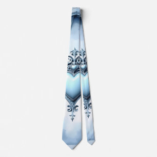 Corbata Un arco azul claro ornamentado con acentos florale