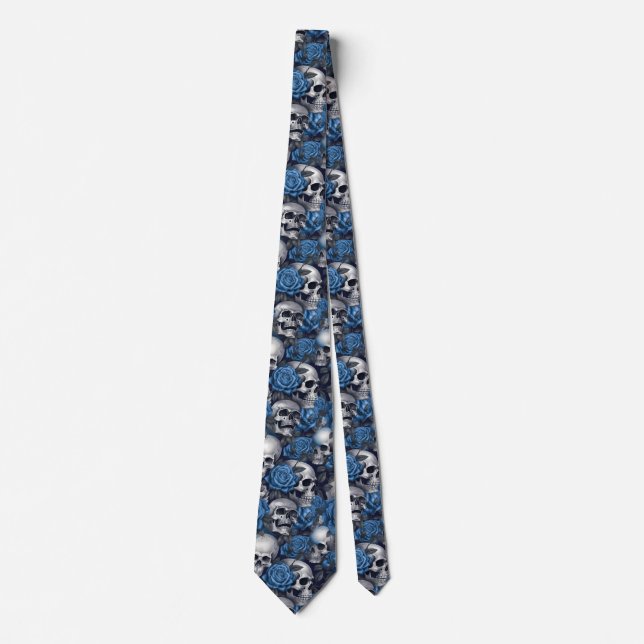 Corbata Un diseño de la serie A Skull and Roses 12 (Anverso)