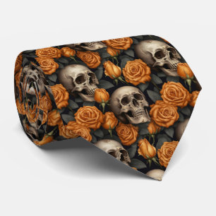 Corbata Un diseño de la serie Una Calavera y Rosas 11