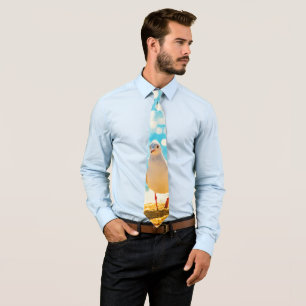 Corbata Un diseño divertido con una gaviota sobre un fondo