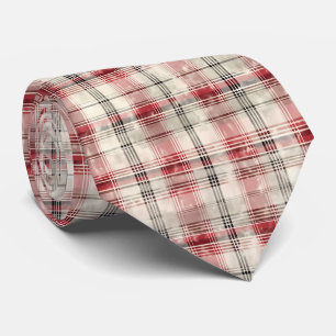 Corbata Un diseño floral de tartán de Navidad Serie #15