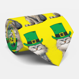 Corbata Un gato irlandés feliz