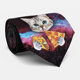 Corbata Un gato loco Taco Pizza Espacio