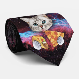 Corbata Un gato loco Taco Pizza Espacio