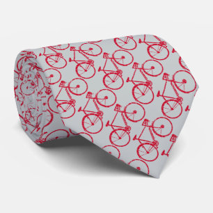 Corbata un patrón de bicicletas rojas elegante
