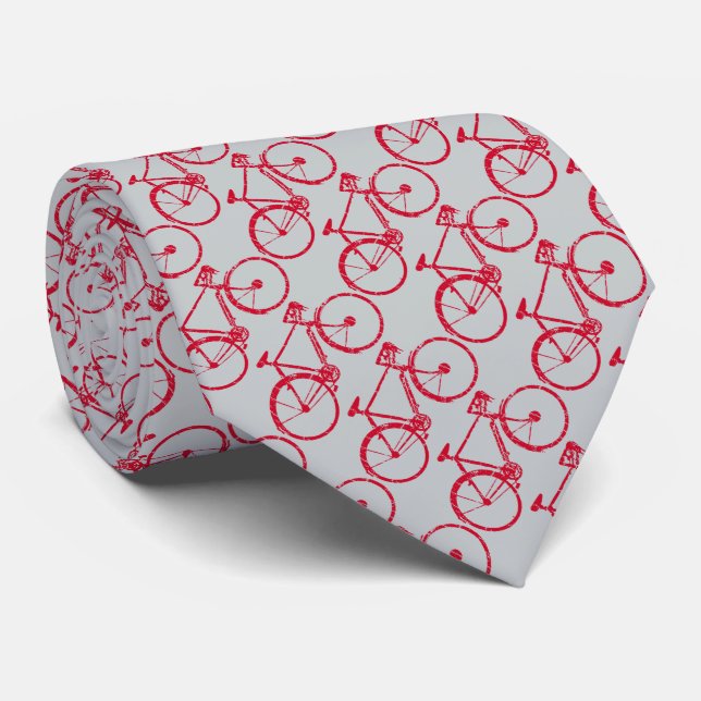 Corbata un patrón de bicicletas rojas elegante (Enrollado)