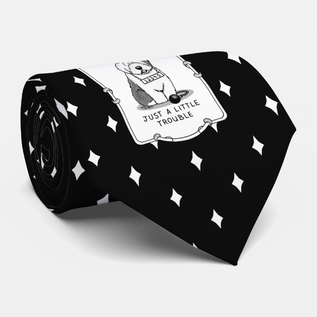 Corbata Un pequeño problema: Gris de perro pastor inglés 1 (Enrollado)
