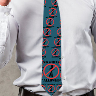Corbata Un Rótulo de prohibición roja con una mujer dentro