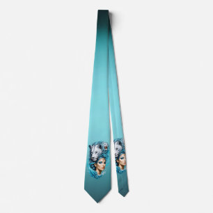 Corbata Una mujer cautivadora con una majestuosa cabeza de