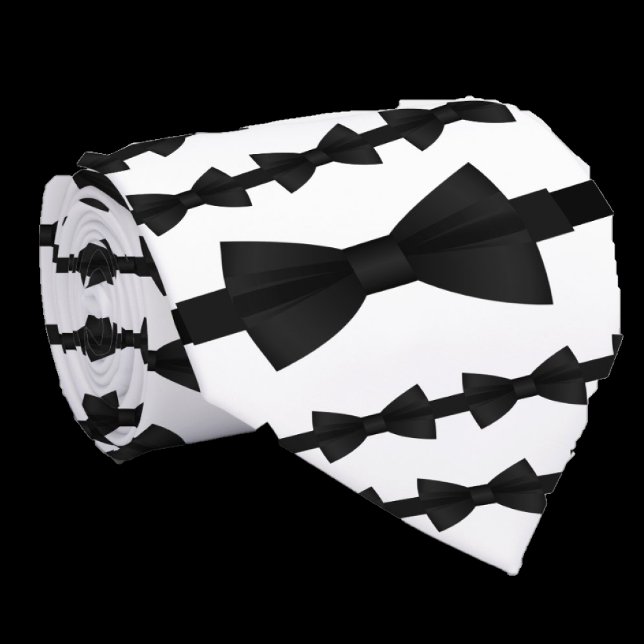 Corbata Única marea negra y blanca en el cuello (Subido por el creador)
