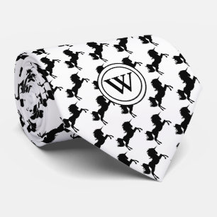 Corbata UNICORN con escritura cristiana Monograma blanco