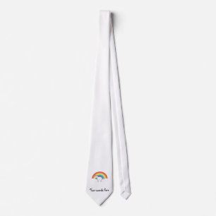 Corbata Unicornio blanco en el arco iris y las nubes