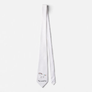 Corbata Unicornio de arcoiris blanco