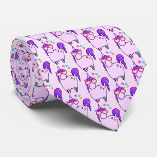 Corbata Unicornio lindo en gafas cardiacas