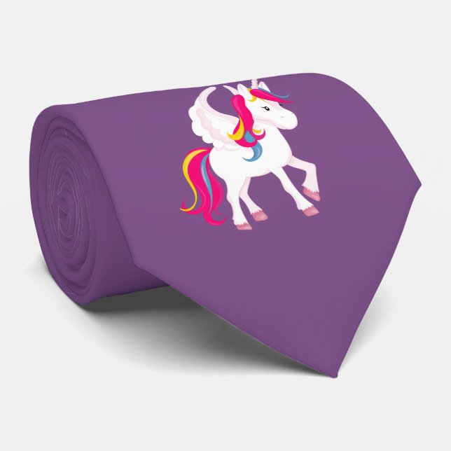 Corbata Unicornio mágico con alas (Enrollado)