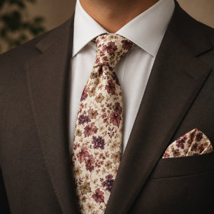 Corbata Uvas Viñedo Antiguo Vino Borgoña Floral