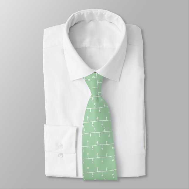 Corbata Vacaciones de Navidades blancos y verdes (Atado)