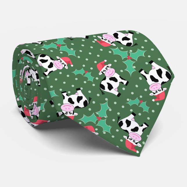 Corbata Vacas navidades con Holly (Enrollado)
