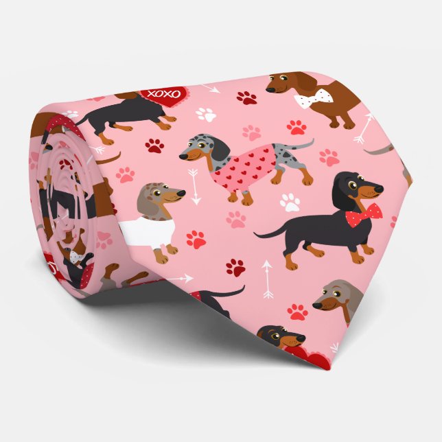 Corbata Valentine Dachshund (Enrollado)