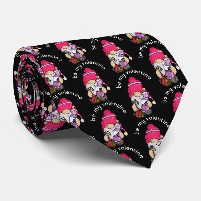 Corbata Valentine Gnome y Wine (Enrollado)
