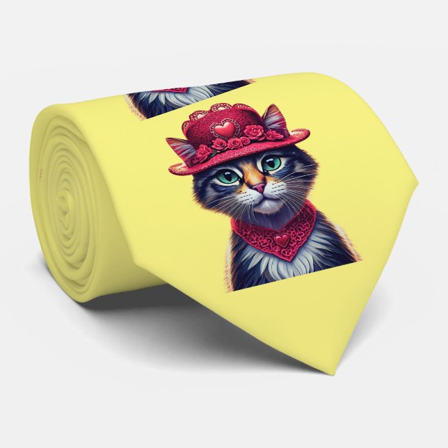 Corbata Valentine Gorra Kitty (Enrollado)