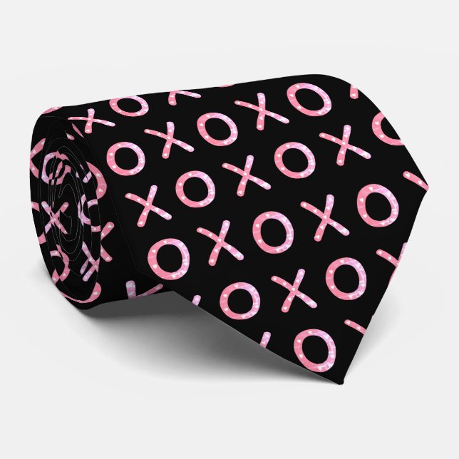 Corbata Valentine Tie Black y Pink (Enrollado)