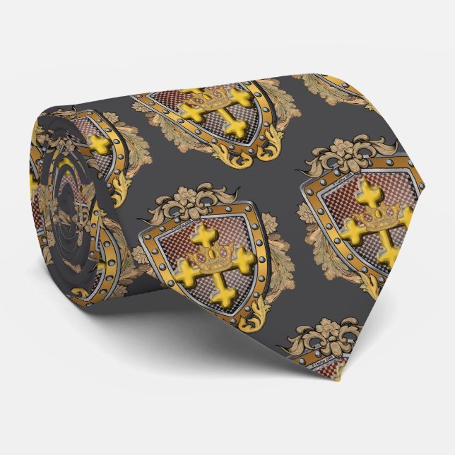 Corbata Valor Family Crest Shield  (Enrollado)