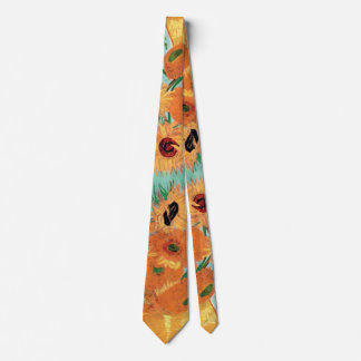 Corbata Van Gogh - Caja De Vida Con Doce Girasoles