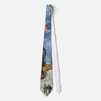 Corbata Van Gogh - Camino con cipreses