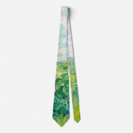 Corbata Van Gogh. Los Campos Verdes De Trigo Auvers. Impre