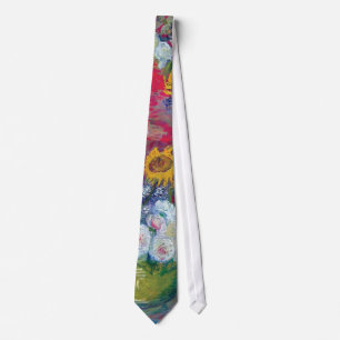 Corbata Van Gogh - Naturaleza muerta con rosas y girasoles