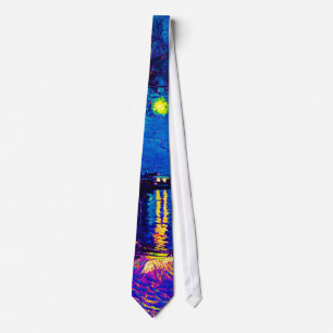 Corbata Van Gogh - Noche estrellada sobre el Ródano Pop Ar