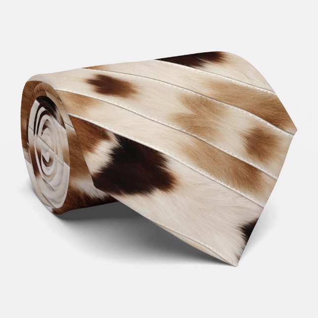 Corbata Vaquero rústico Piel de vaca beige marrón del país (Enrollado)