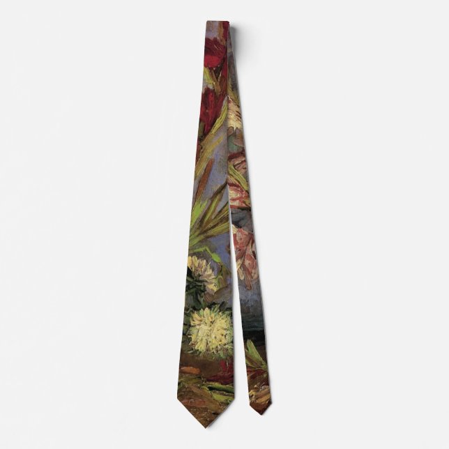 Corbata Vase con Gladioli por Vincent van Gogh (Anverso)