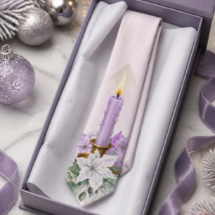 Corbata Vela de Navidad de lavanda para fiestas