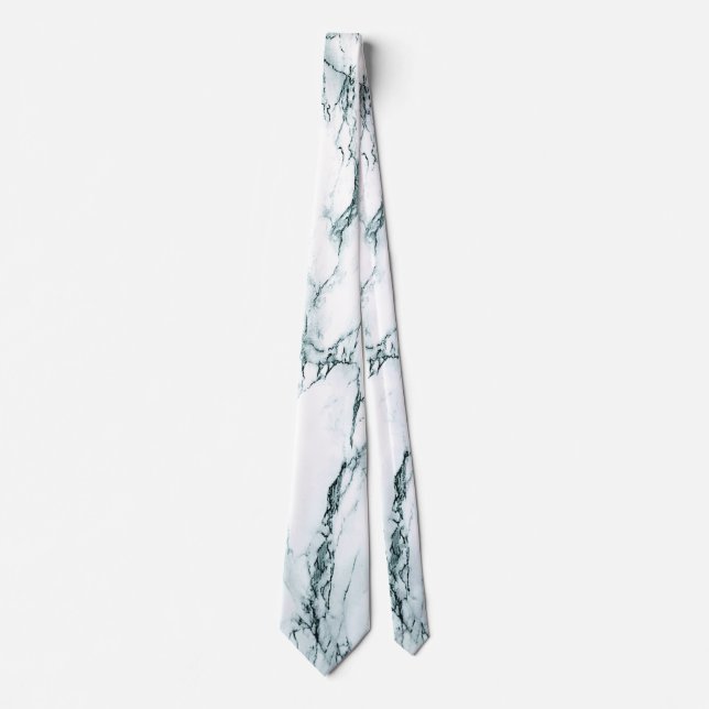 Corbata Vena turquesa oscura Marble Look Tie (Anverso)