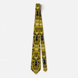 Corbata Venado de arte popular escandinavo moderno