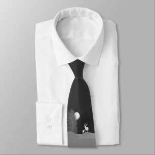Corbata Venado en la colina Lit de la Luna