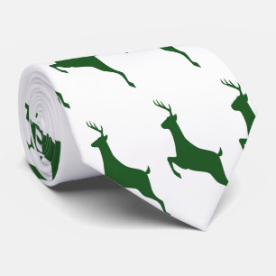 Corbata Venado verde sobre el lazo blanco