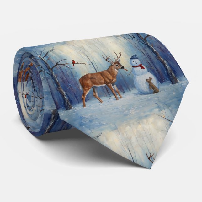 Corbata Venado y feliz invierno de Snowman (Enrollado)