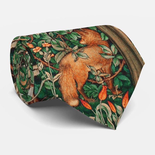 Corbata VERDAD, ANIMALES FORESTALES Pheasant, Red Fox, Flo (Enrollado)
