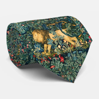 Corbata VERDAD,LEÓN DE ANIMALES FORESTALES,Floral verde