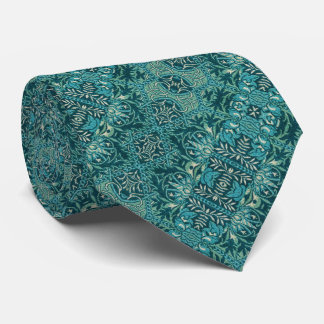 Corbata Verde azulado Blue Faux Embroidery Vintage William