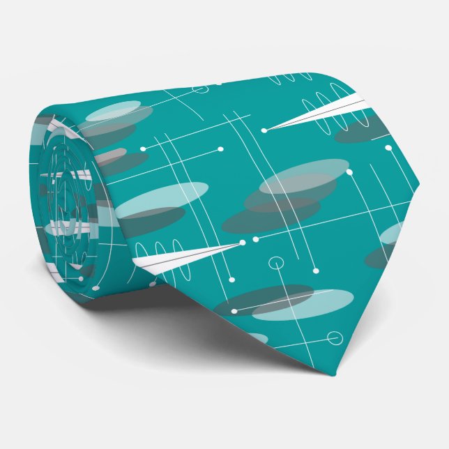 Corbata Verde azulado de ataduras atómicas modernas de med (Enrollado)